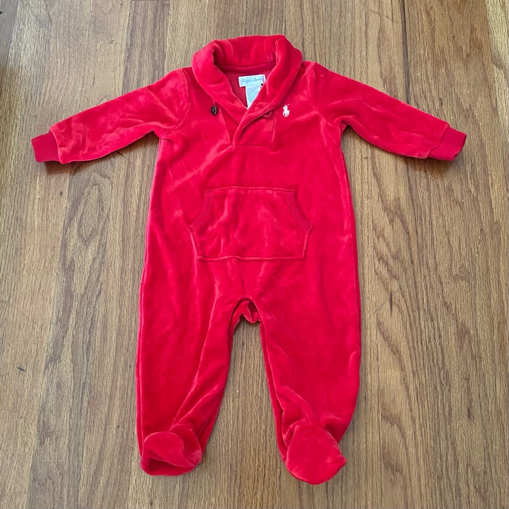 Ralph Lauren Velour One Piece with Shawl Collar Coverall